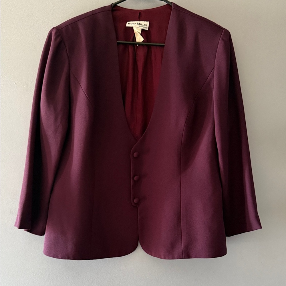 KAREN MILLER NEW YORK Women's Burgundy Blazer